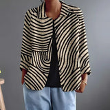 Hazel | Striped Open-Front Blazer