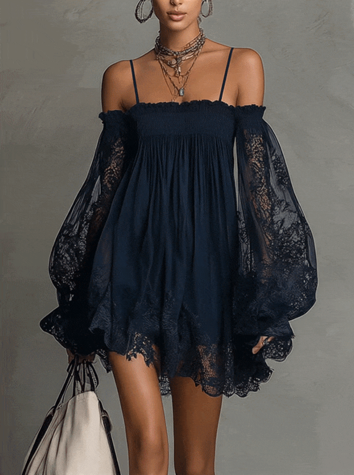 Celia | Off-Shoulder Flowing Mini Dress