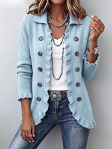Rosanna | Ruffled Button-Front Cardigan