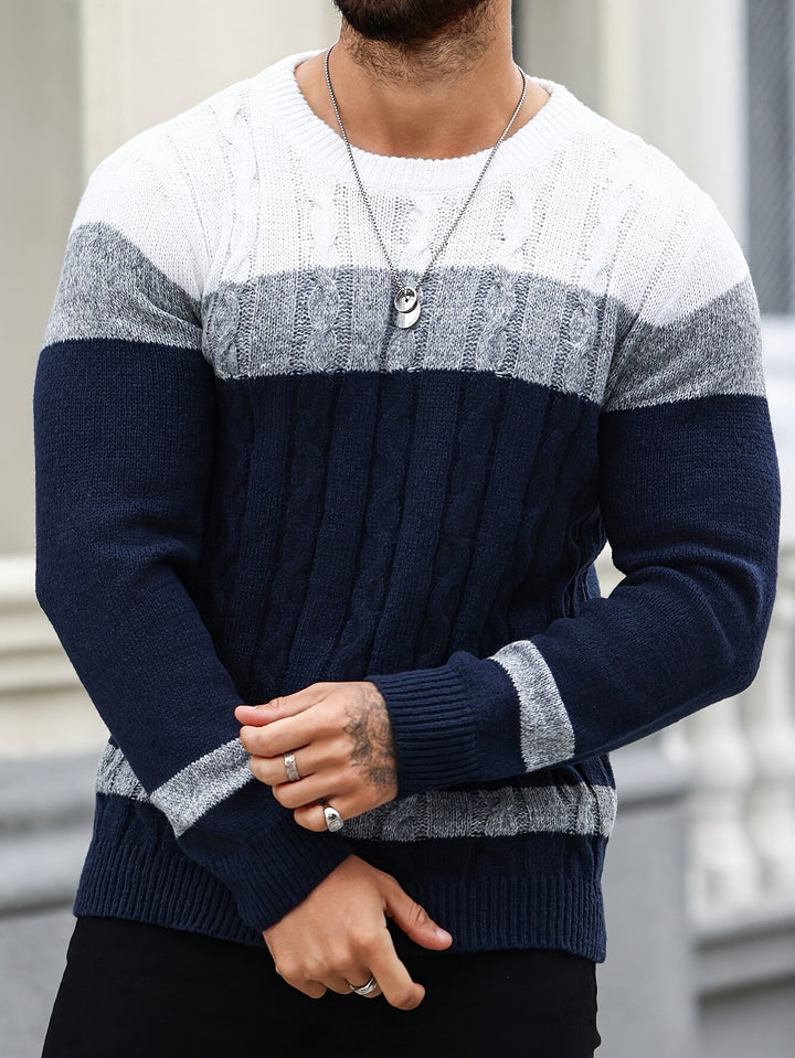 Bellamy | Colour-Block Cable-Knit Jumper