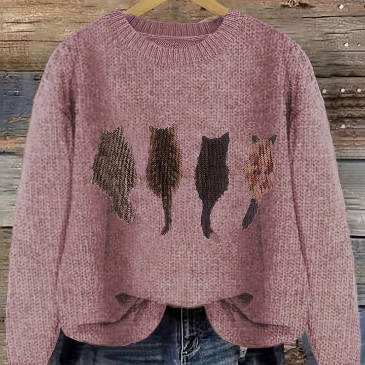 Winifred | Cosy Cat-Print Jumper