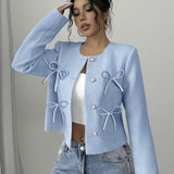 Aria | Bow-Detail Cropped Jacket