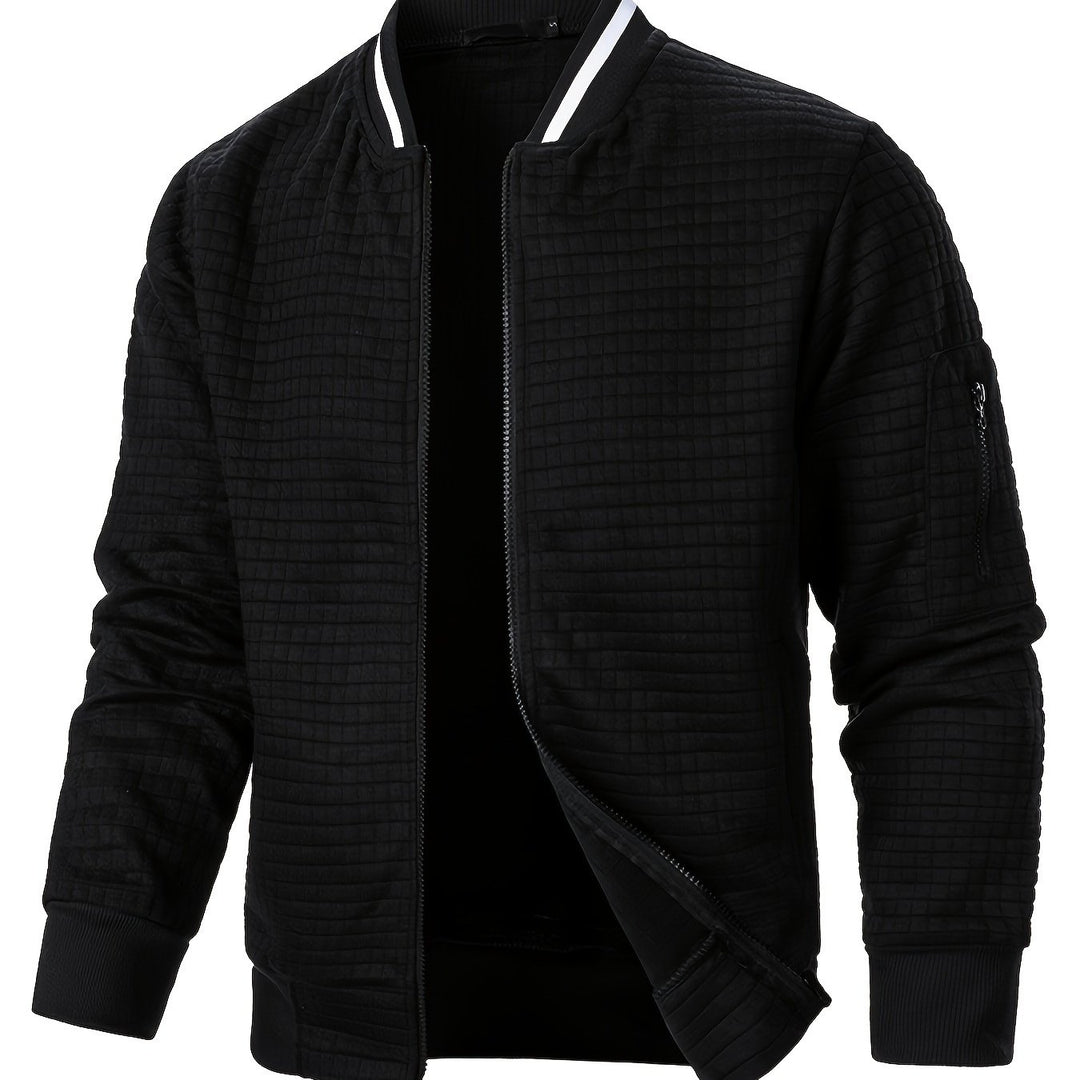 Spencer | Textured Zip-Up Bomber Jacket