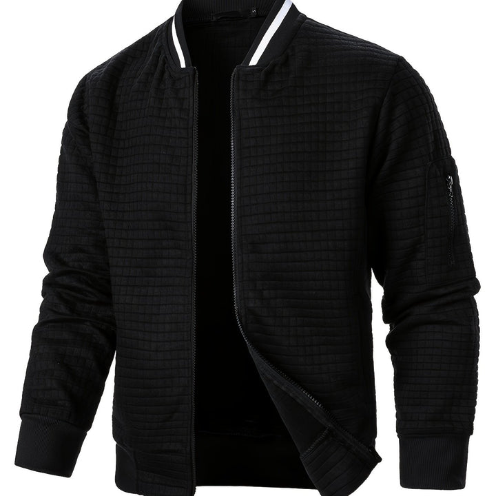 Spencer | Textured Zip-Up Bomber Jacket