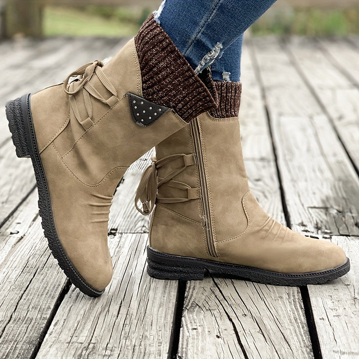 Dorothea | Cosy Lace-Up Mid-Calf Boots