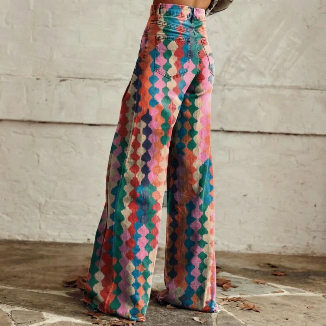 Seraphina | Wide-Leg Patterned Trousers