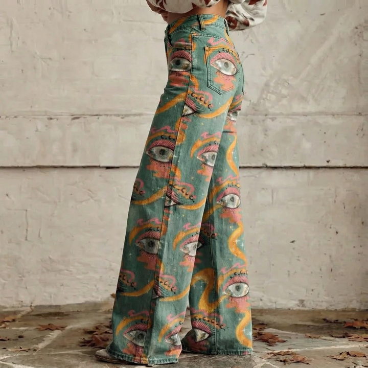 Saskia | High-Waisted Boho Wide-Leg Trousers