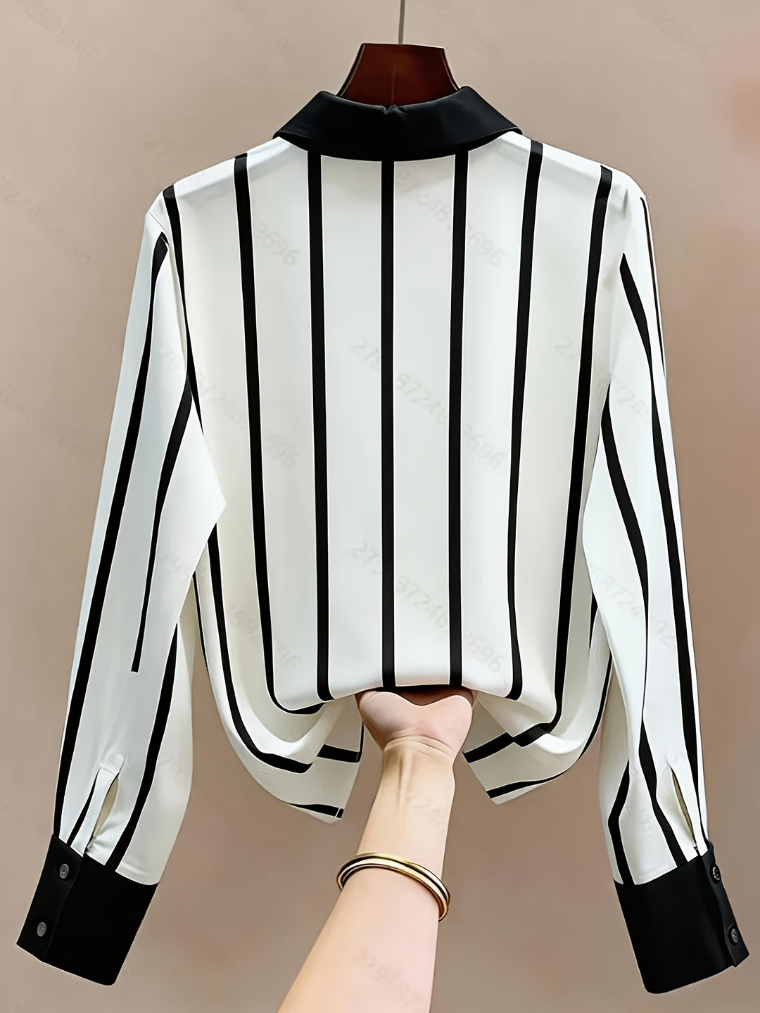 Adaline | Contrast-Trim Long-Sleeve Shirt