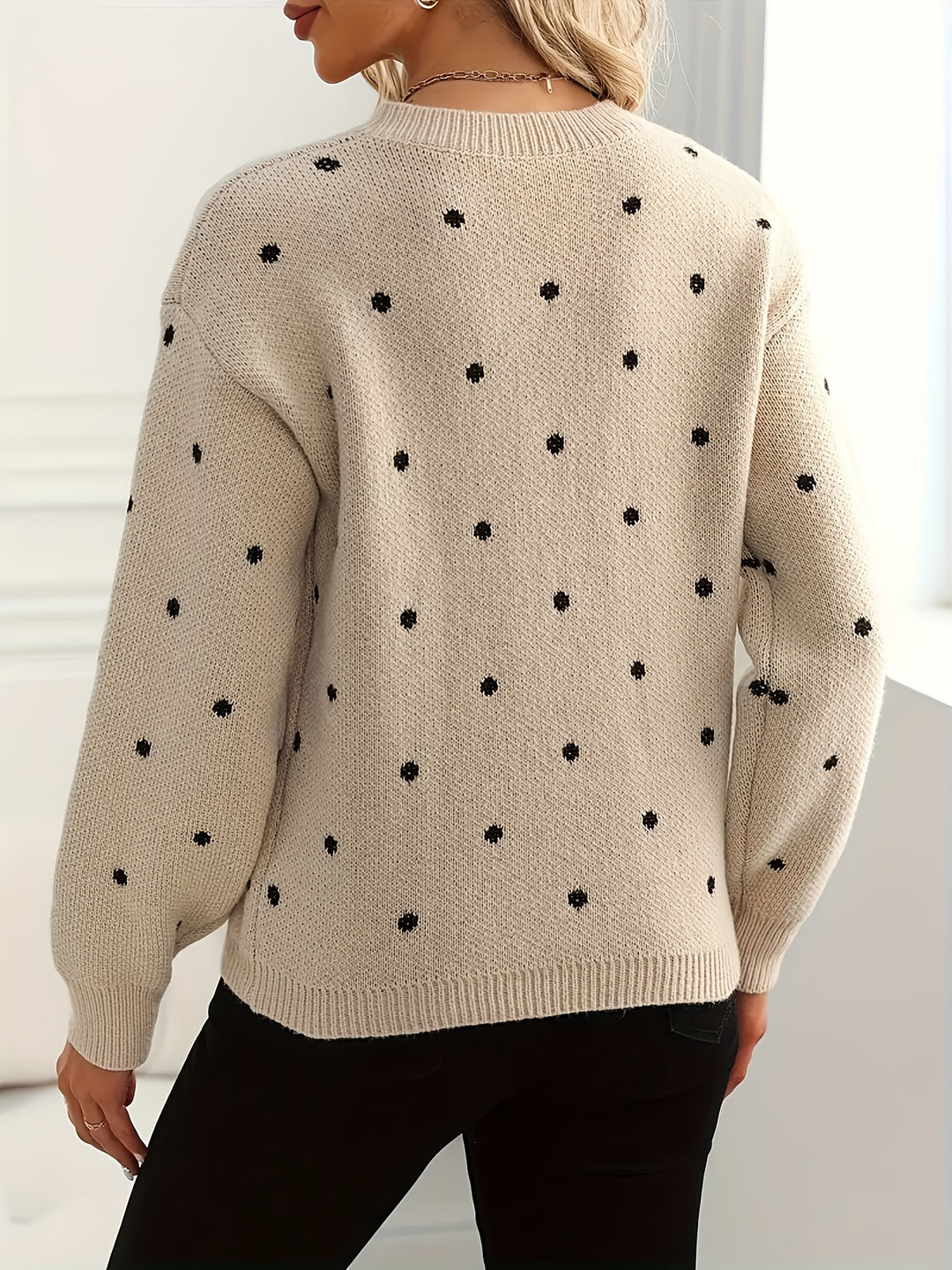 Nadine | Dotted Crew Neck Jumper