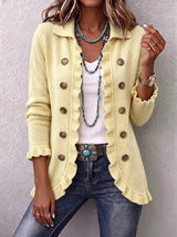 Rosemary | Ruffle-Trim Buttoned Cardigan