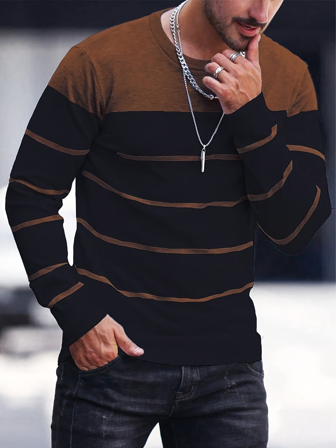Harrison | Colour-Block Striped Sweater