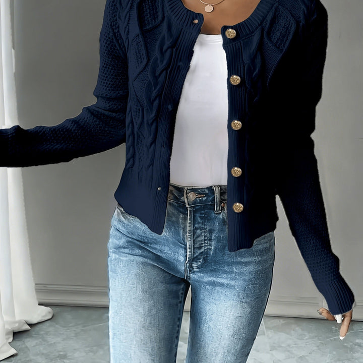Lorraine | Cable-Knit Button-Front Cardigan