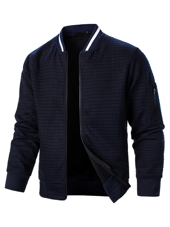 Spencer | Textured Zip-Up Bomber Jacket