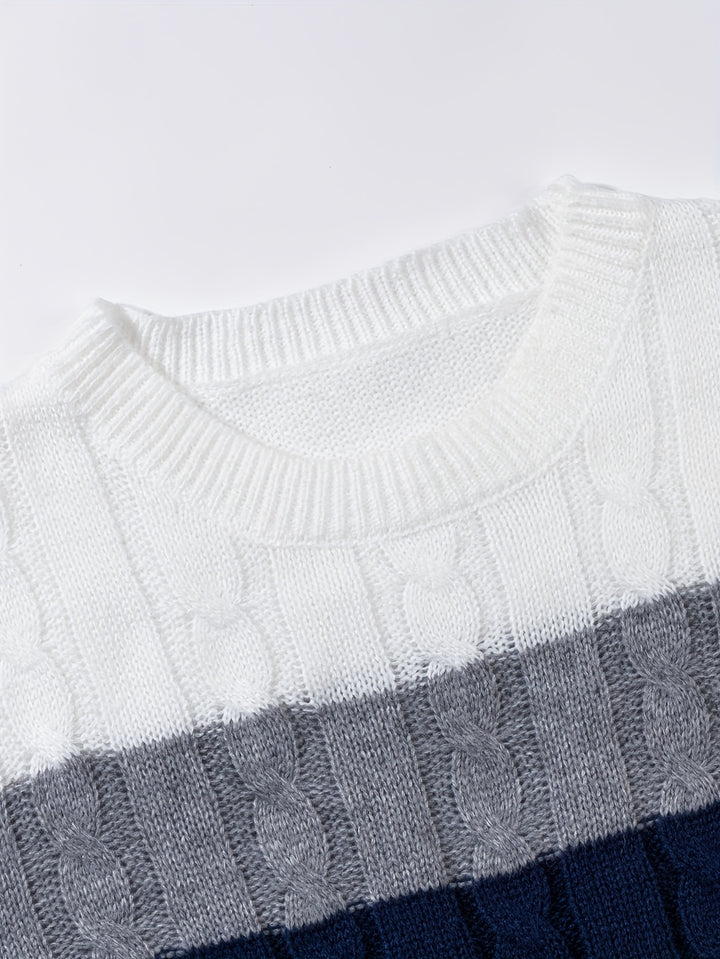 Bellamy | Colour-Block Cable-Knit Jumper