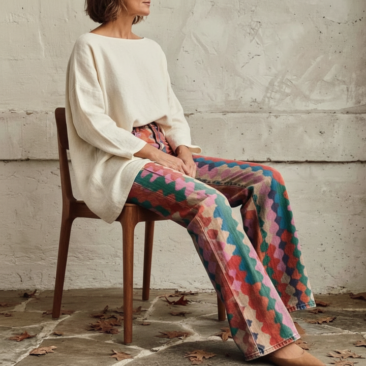 Seraphina | Wide-Leg Patterned Trousers