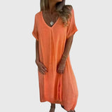 Petra | Relaxed V-Neck Midi Dress