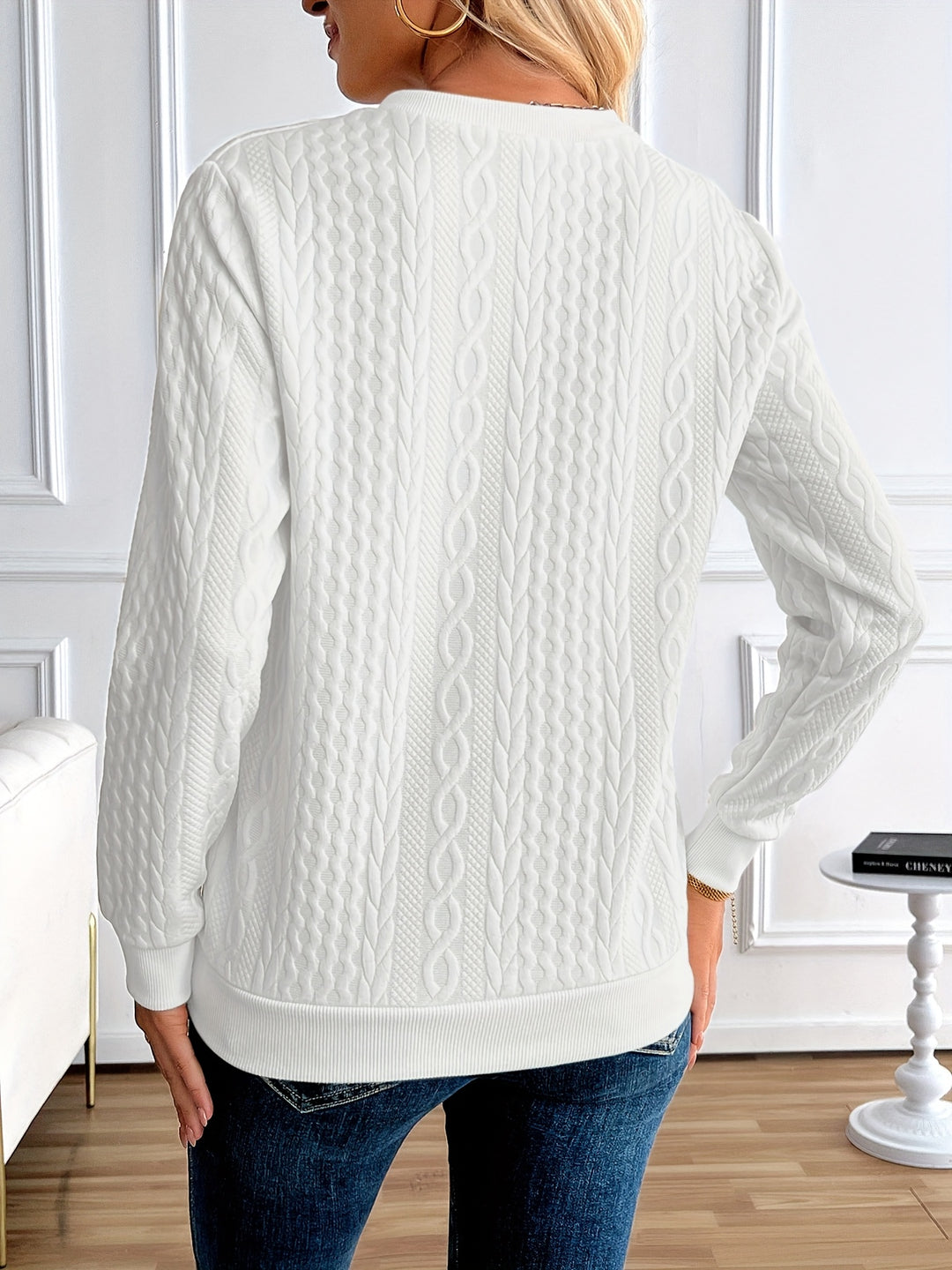 Elise | Textured Half-Zip Pullover