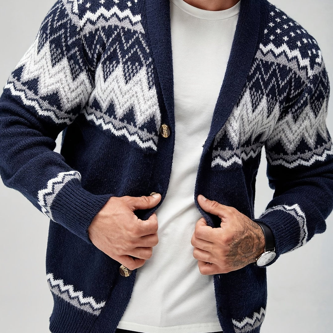 Whitaker | Nordic-Pattern Shawl Cardigan