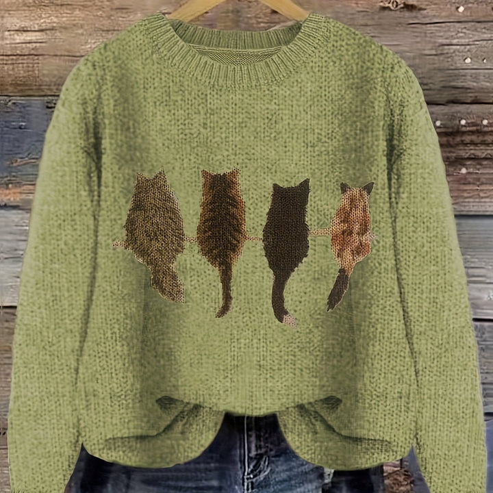 Winifred | Cosy Cat-Print Jumper