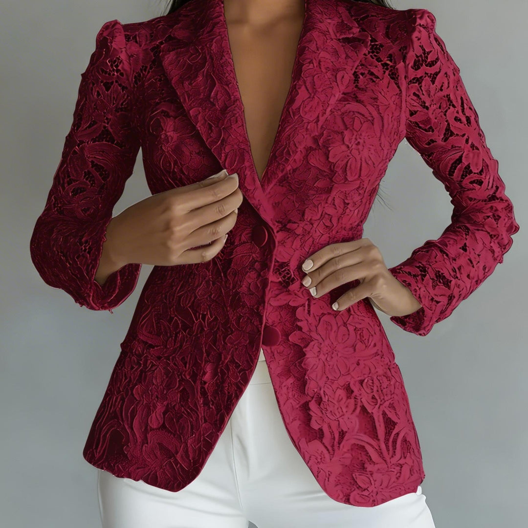 Genevra | Floral Openwork Blazer