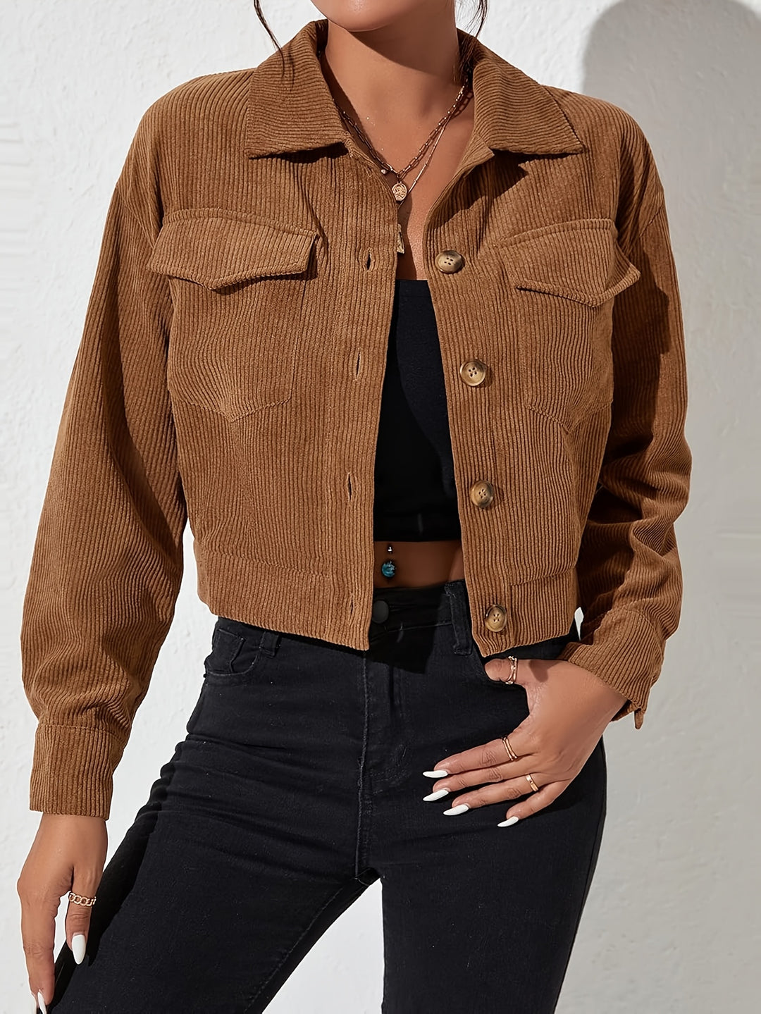 Evelyn | Cropped Button-Front Jacket