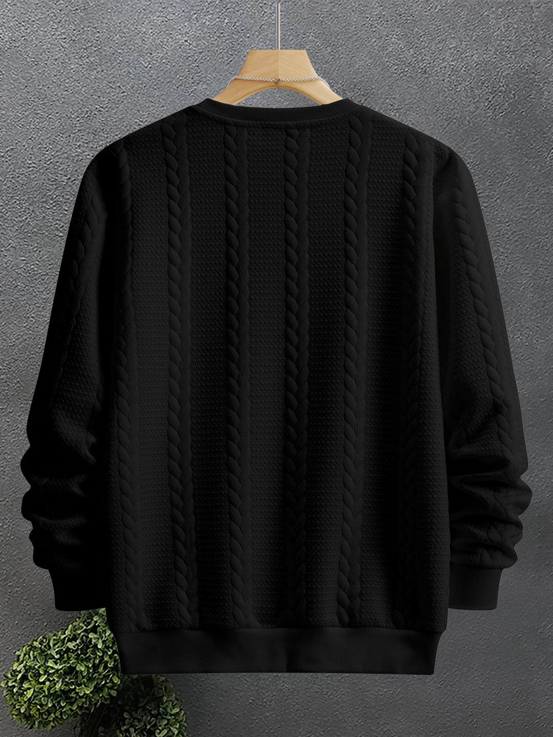 Theodore | Textured Cable-Knit Crew Sweatshirt
