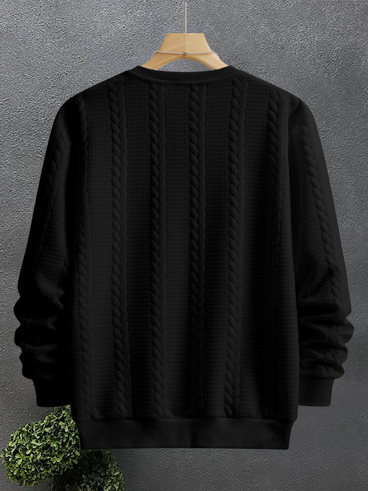 Theodore | Textured Cable-Knit Crew Sweatshirt
