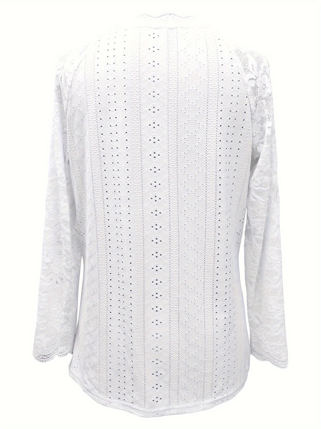 Felicity | Lace-Trimmed Eyelet Top