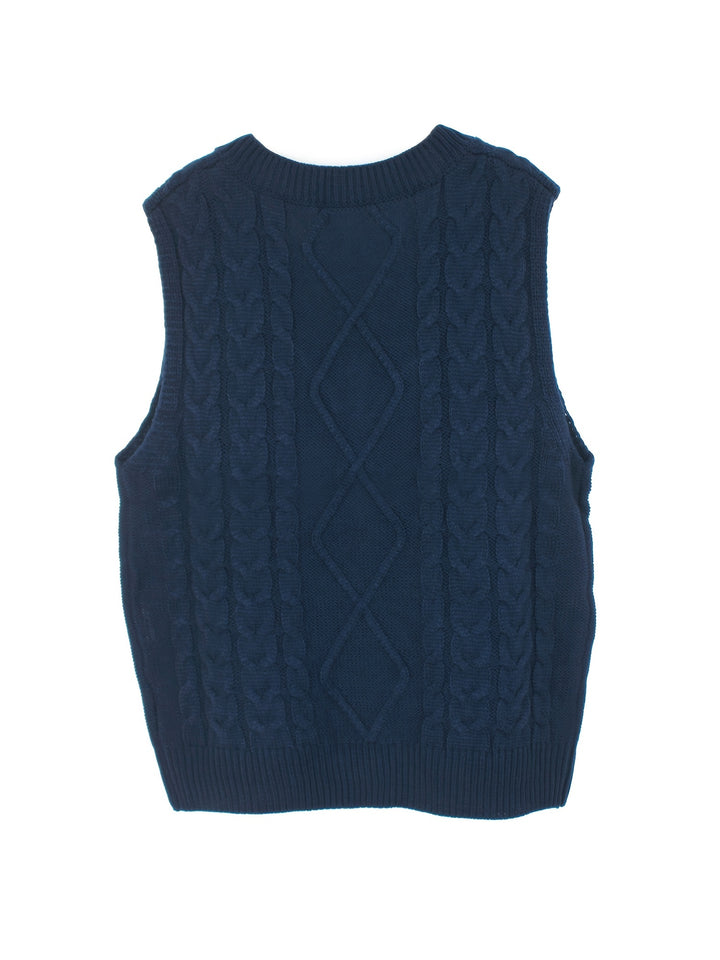 Vivian | Cable-Knit V-Neck Sweater Vest