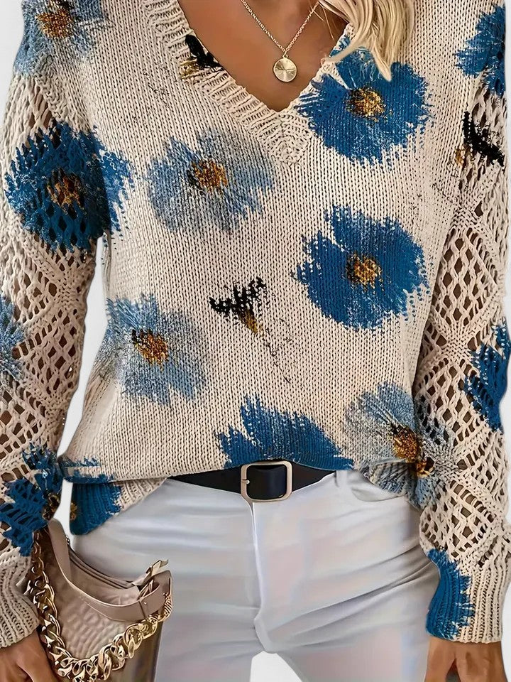 Bronwen | Floral Openwork Jumper