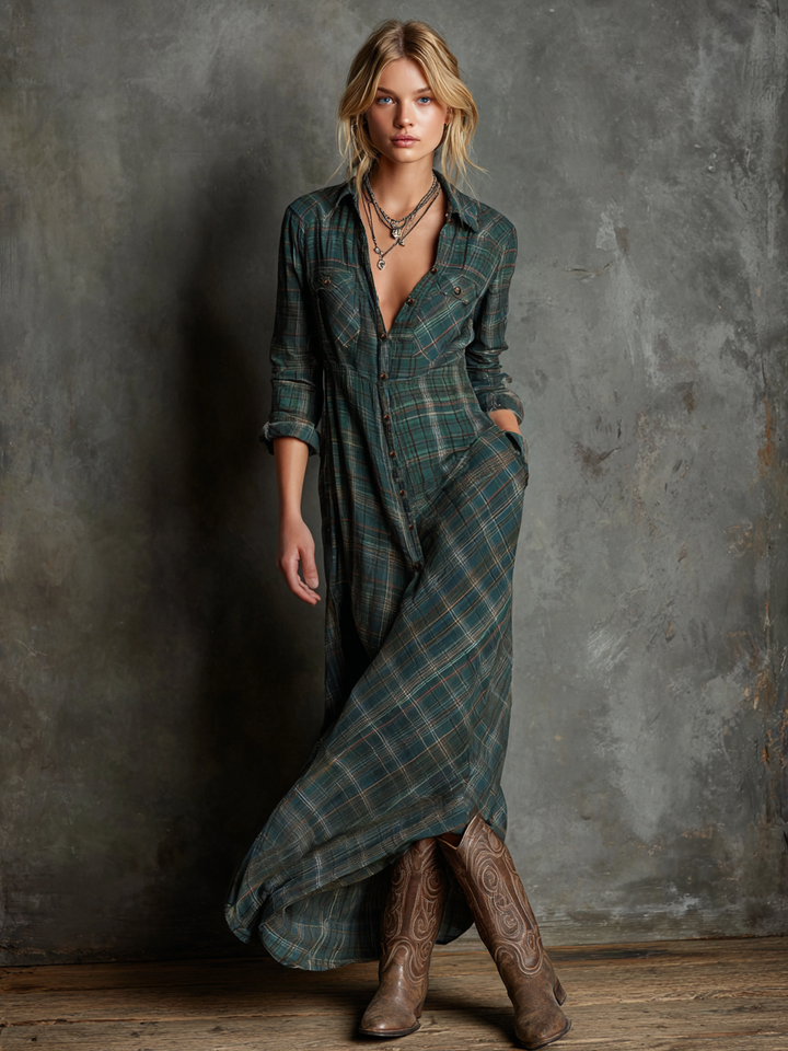 Elinor | Timeless Checked Shirt Dress