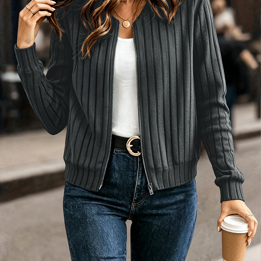 Adeline | Ribbed Zip-Up Jacket