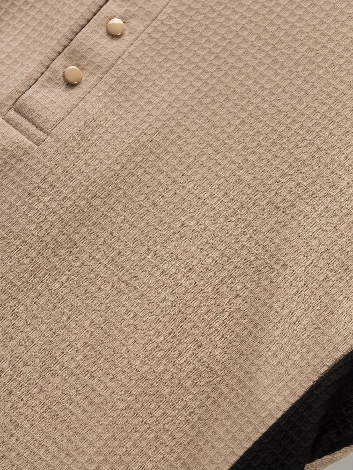 Bryce | Textured Contrast Henley Shirt