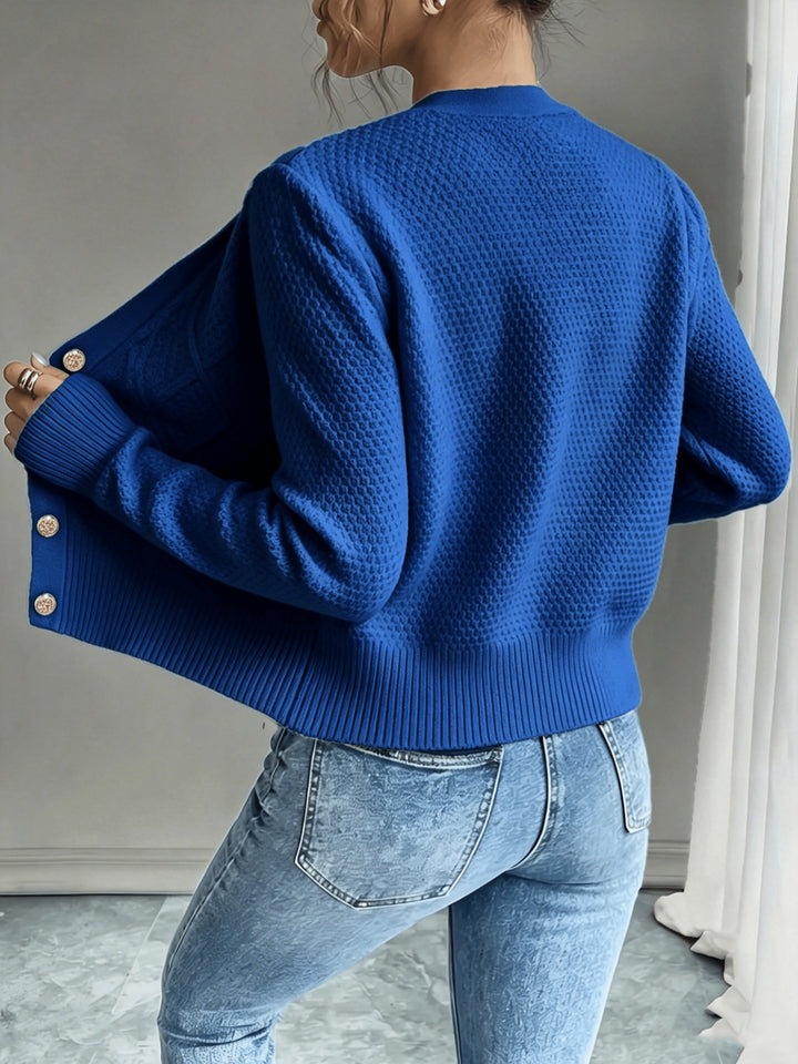 Lorraine | Cable-Knit Button-Front Cardigan