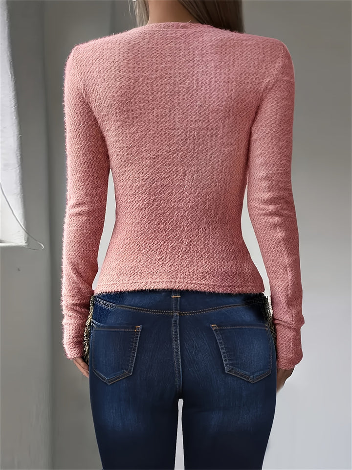 Ophelia | Soft Textured Long Sleeve Top