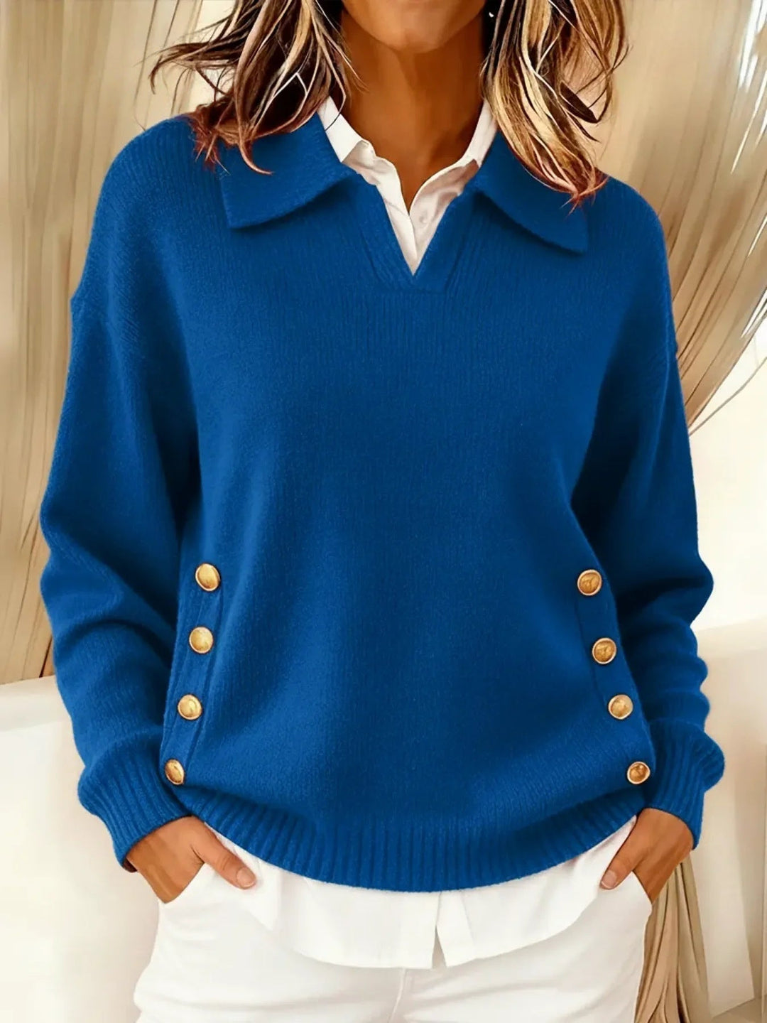 Bianca | Collared V-Neck Sweater