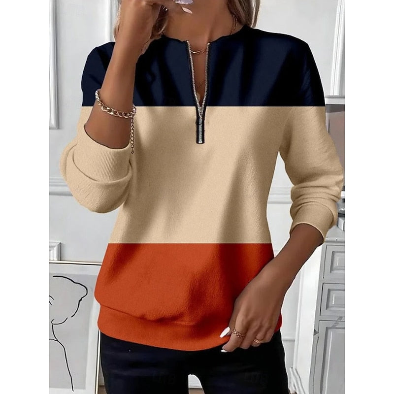 Susannah | Colour-Block Zip Sweatshirt