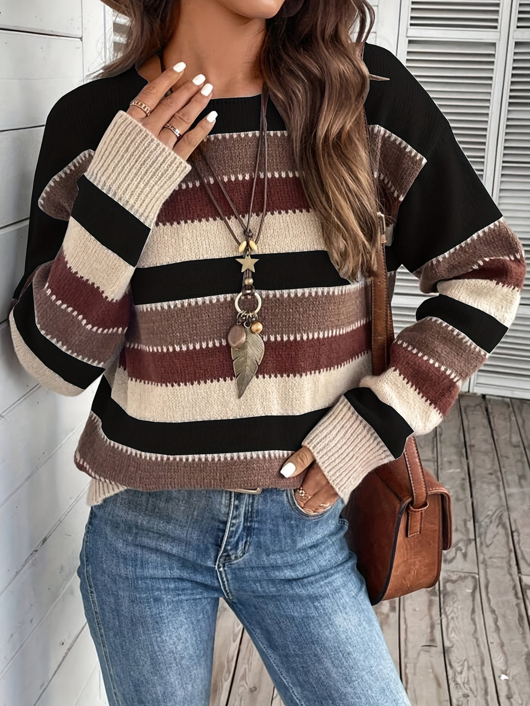 Isla | Striped Round-Neck Jumper