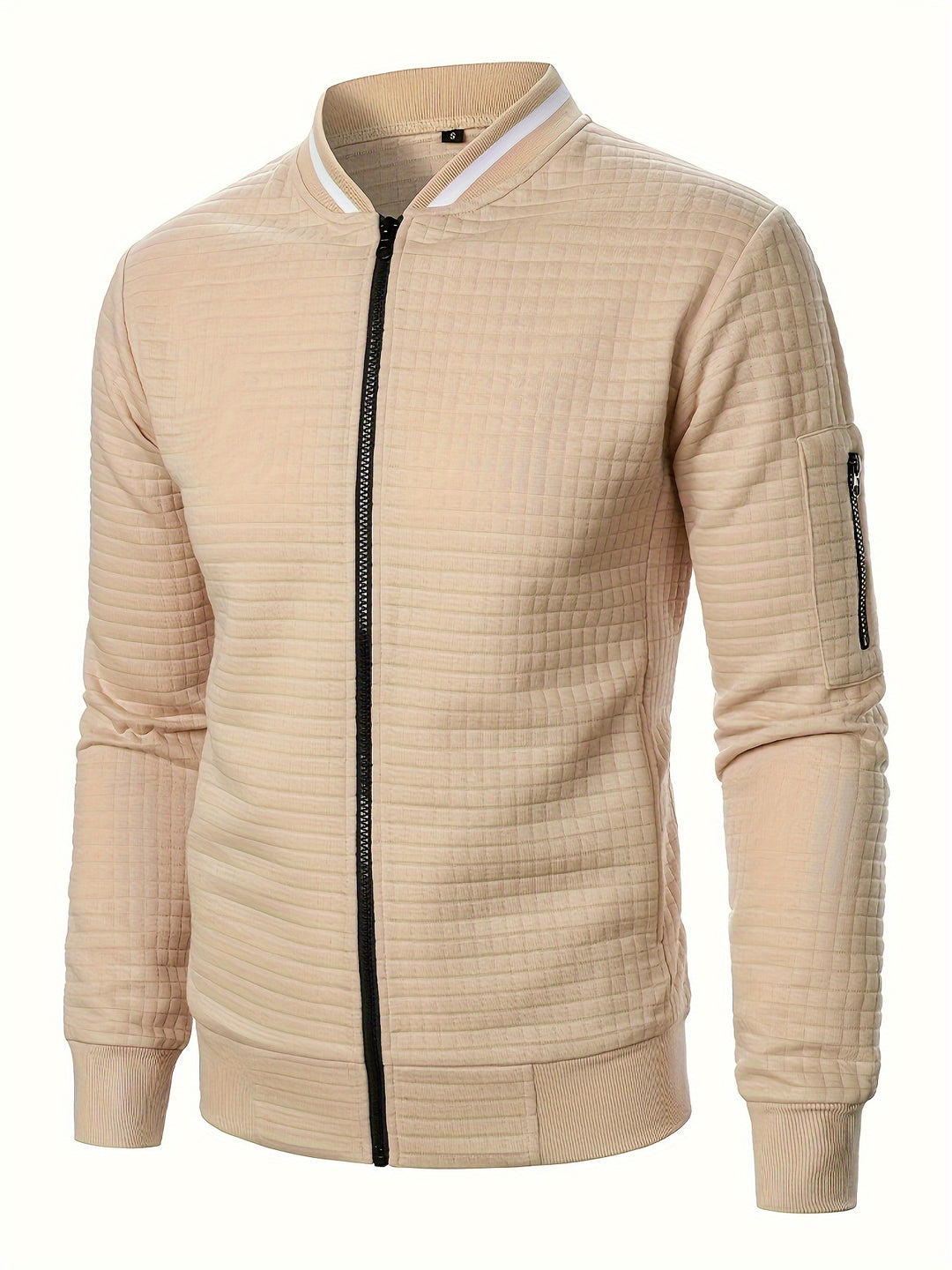 Spencer | Textured Zip-Up Bomber Jacket
