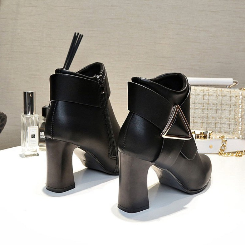 Vanessa | Pointed-Toe Buckle Ankle Boots