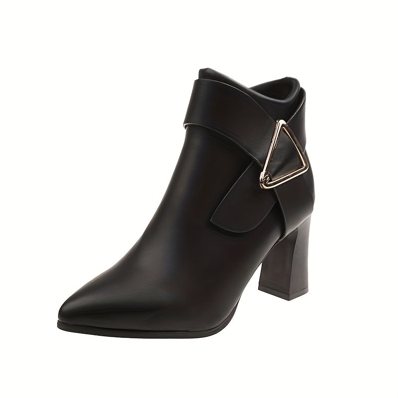 Vanessa | Pointed-Toe Buckle Ankle Boots