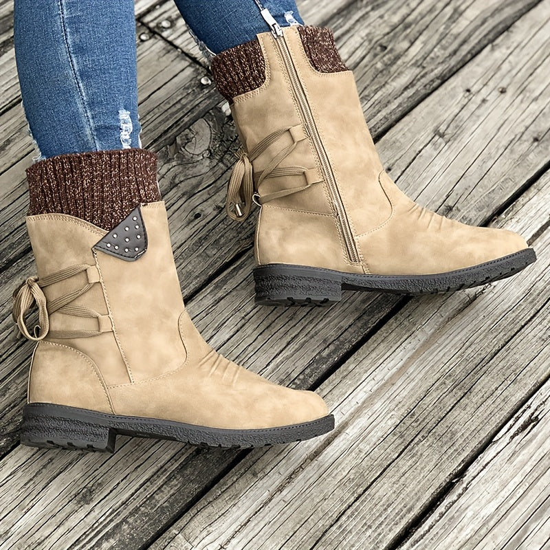 Dorothea | Cosy Lace-Up Mid-Calf Boots