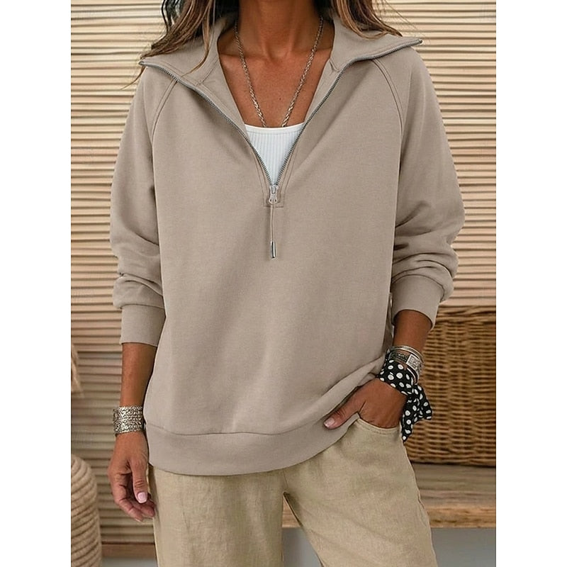 Sadie | Quarter-Zip Collared Sweatshirt
