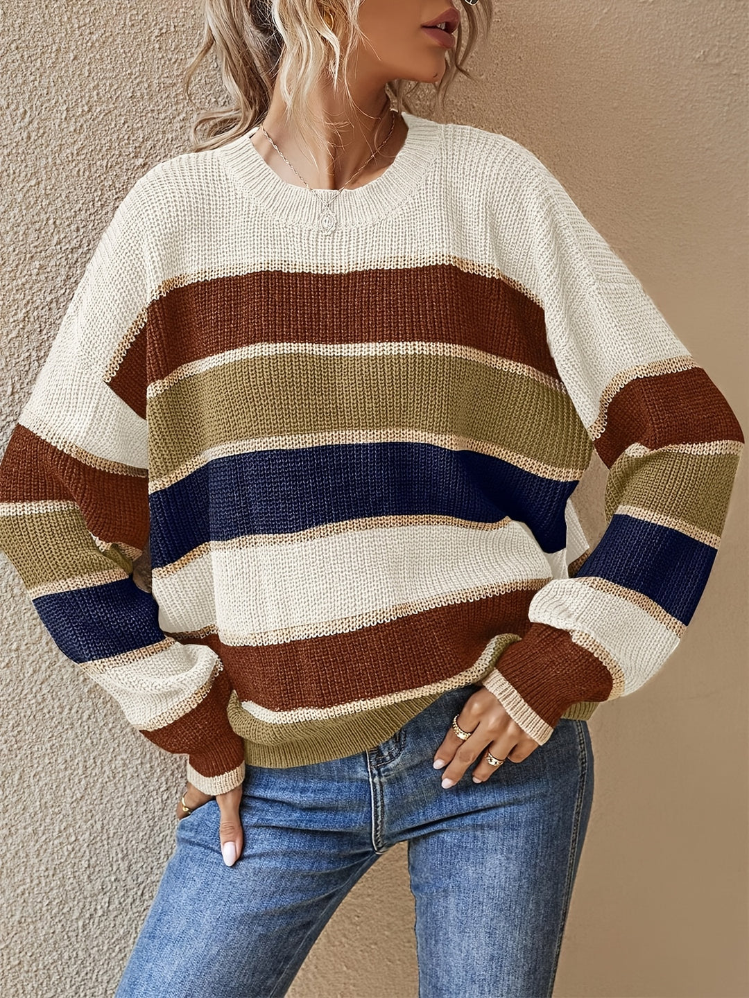 Dorothea | Colour Block Striped Jumper