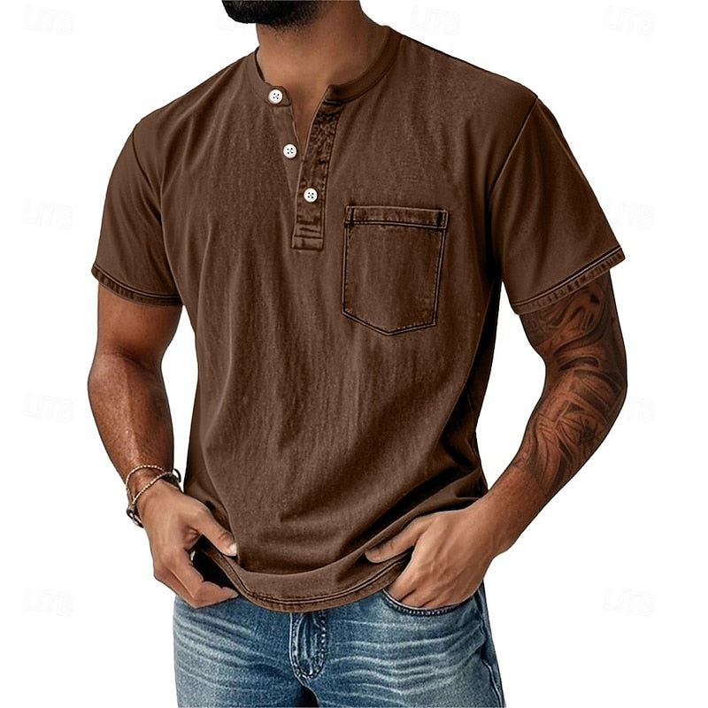 Rhys | Vintage Short-Sleeve Henley Shirt