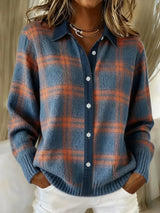 Rhiannon | Soft Checked Button-Up Cardigan