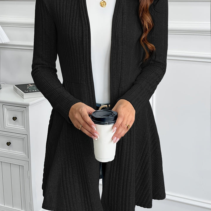 Helena | Ribbed Open-Front Cardigan
