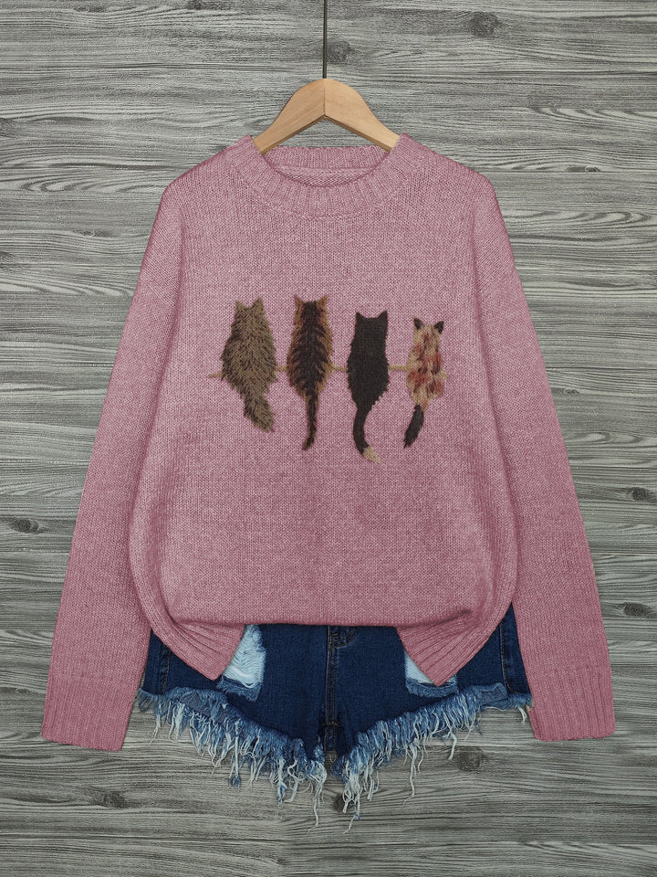 Winifred | Cosy Cat-Print Jumper