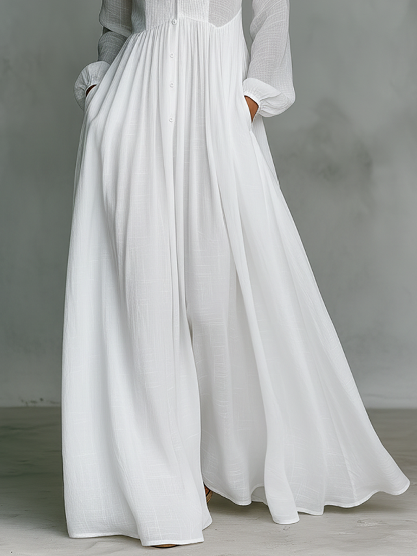 Aurora | Flowing Button-Front Maxi Dress