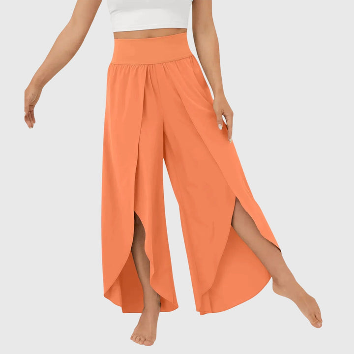 Nadine | Flowing Wide-Leg Split Trousers